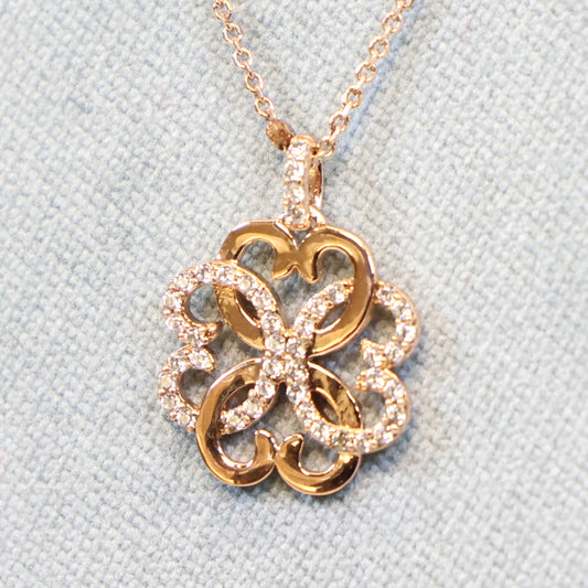 Naiomy Moments Rosé vergulde zilveren  ketting met hanger B4C06