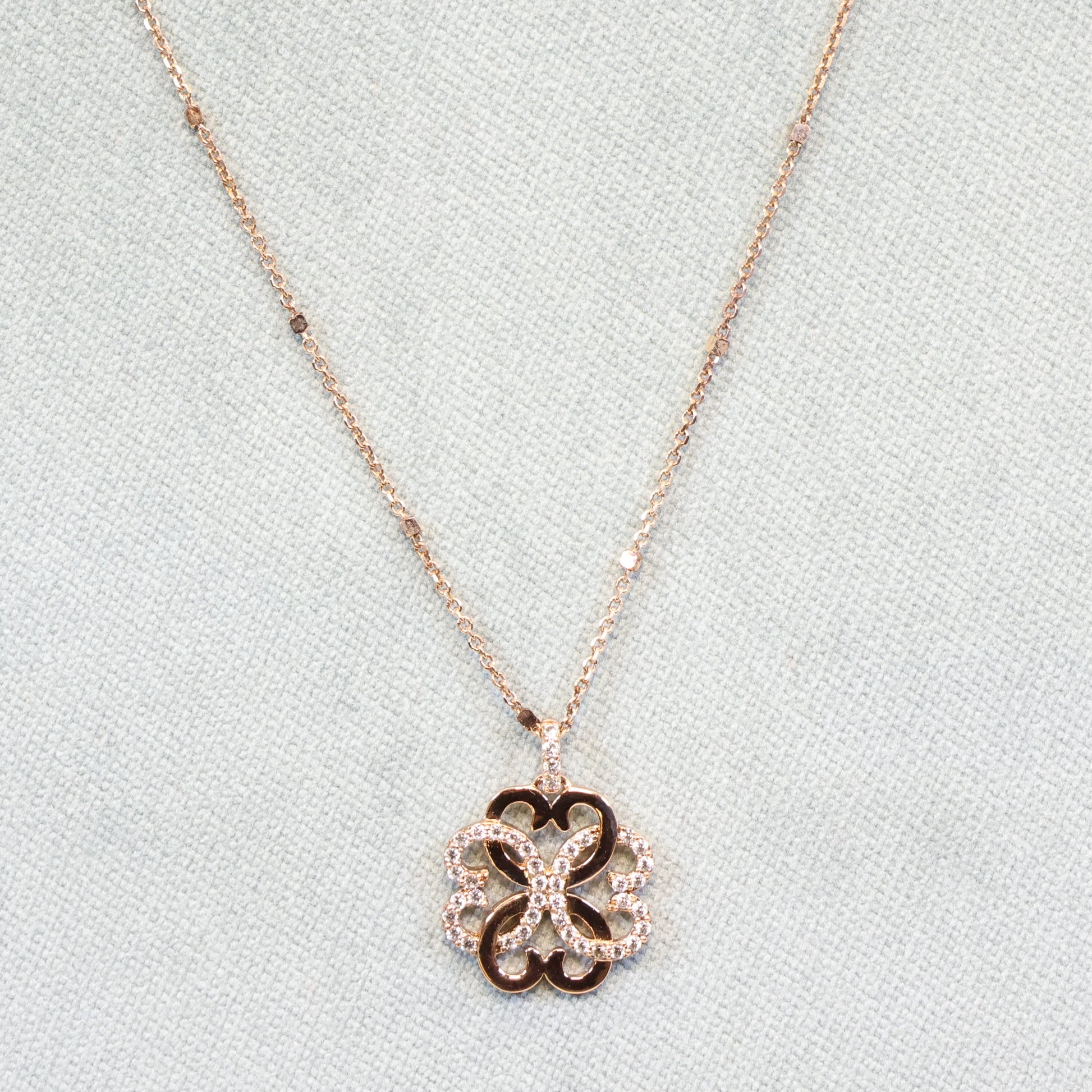 Naiomy Moments Rosé vergulde zilveren  ketting met hanger B4C06