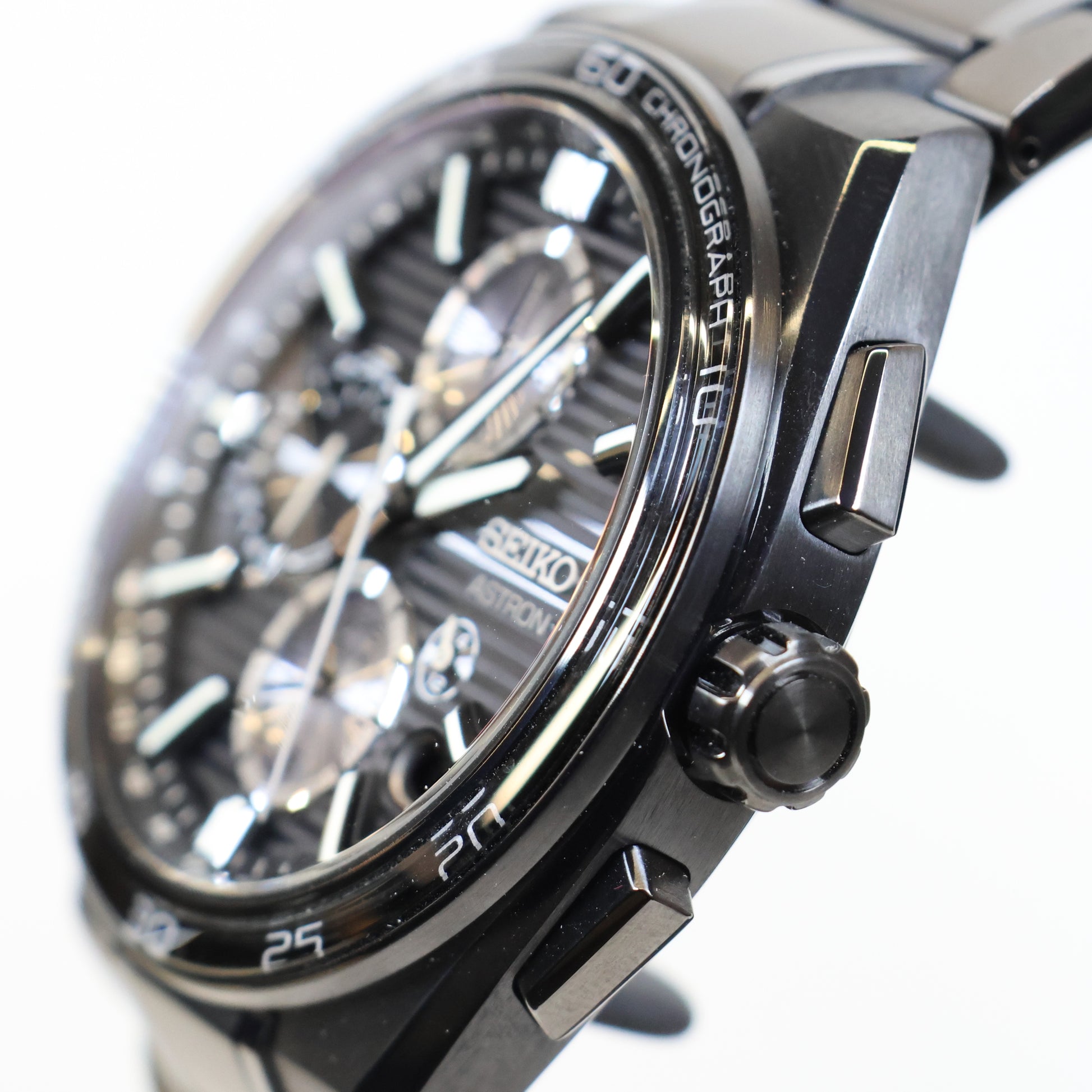 Seiko Astron SSH179J1 titanium herenhorloge GPS solar dual time black