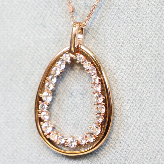 Naiomy silver rosé vergulde zilveren ketting met hanger N5M05