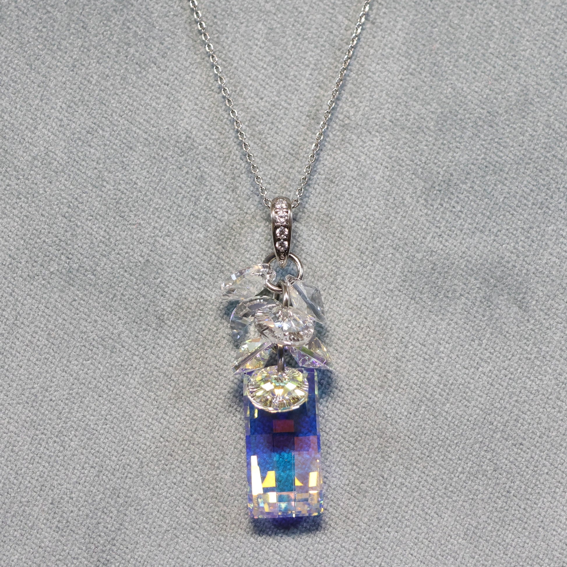 Spark zilveren ketting met Swarovski kristallen hanger NP6696AB