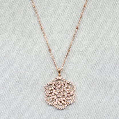 Naiomy silver rosé vergulde zilveren ketting met hanger N5D05