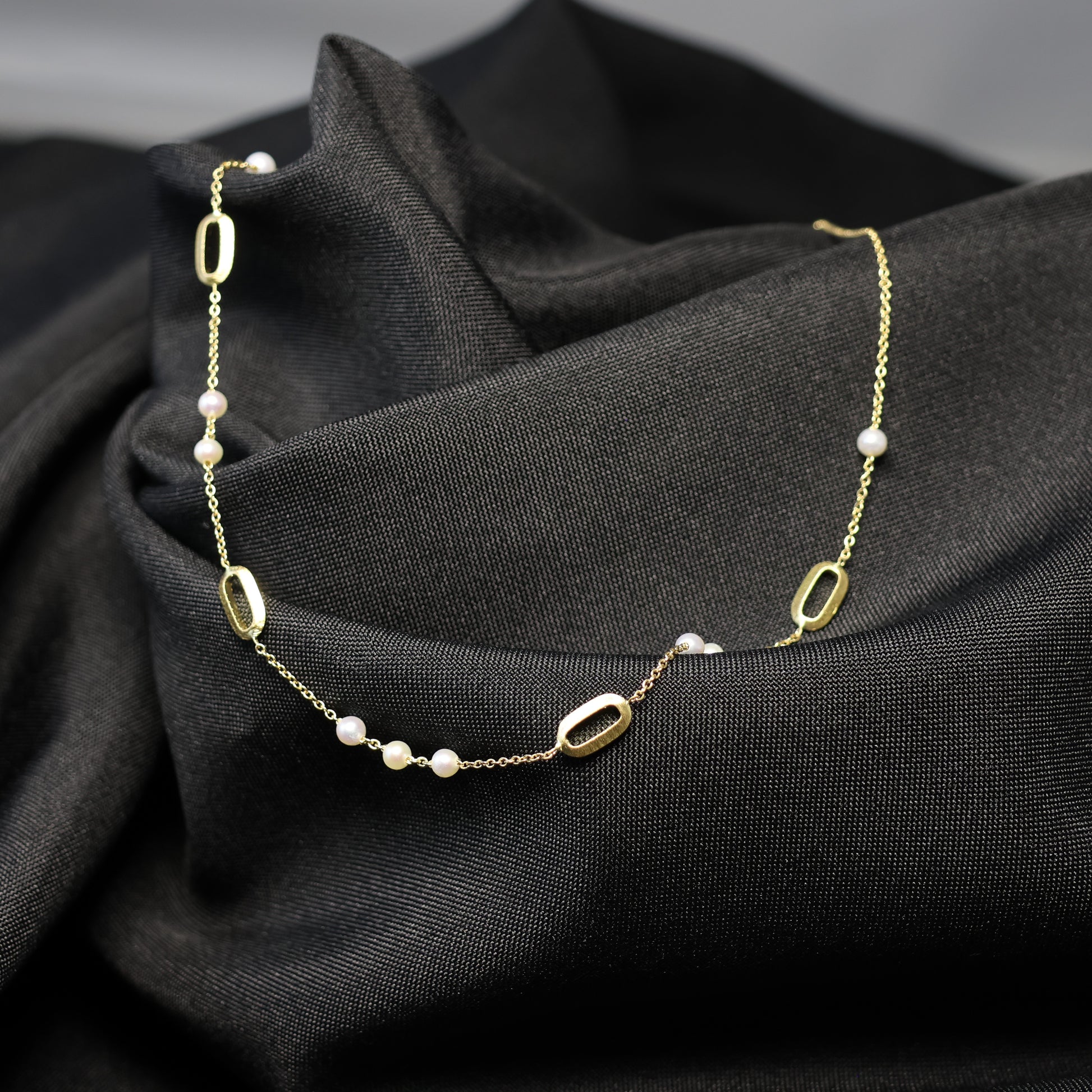18KT geel gouden ketting met parel 068280P