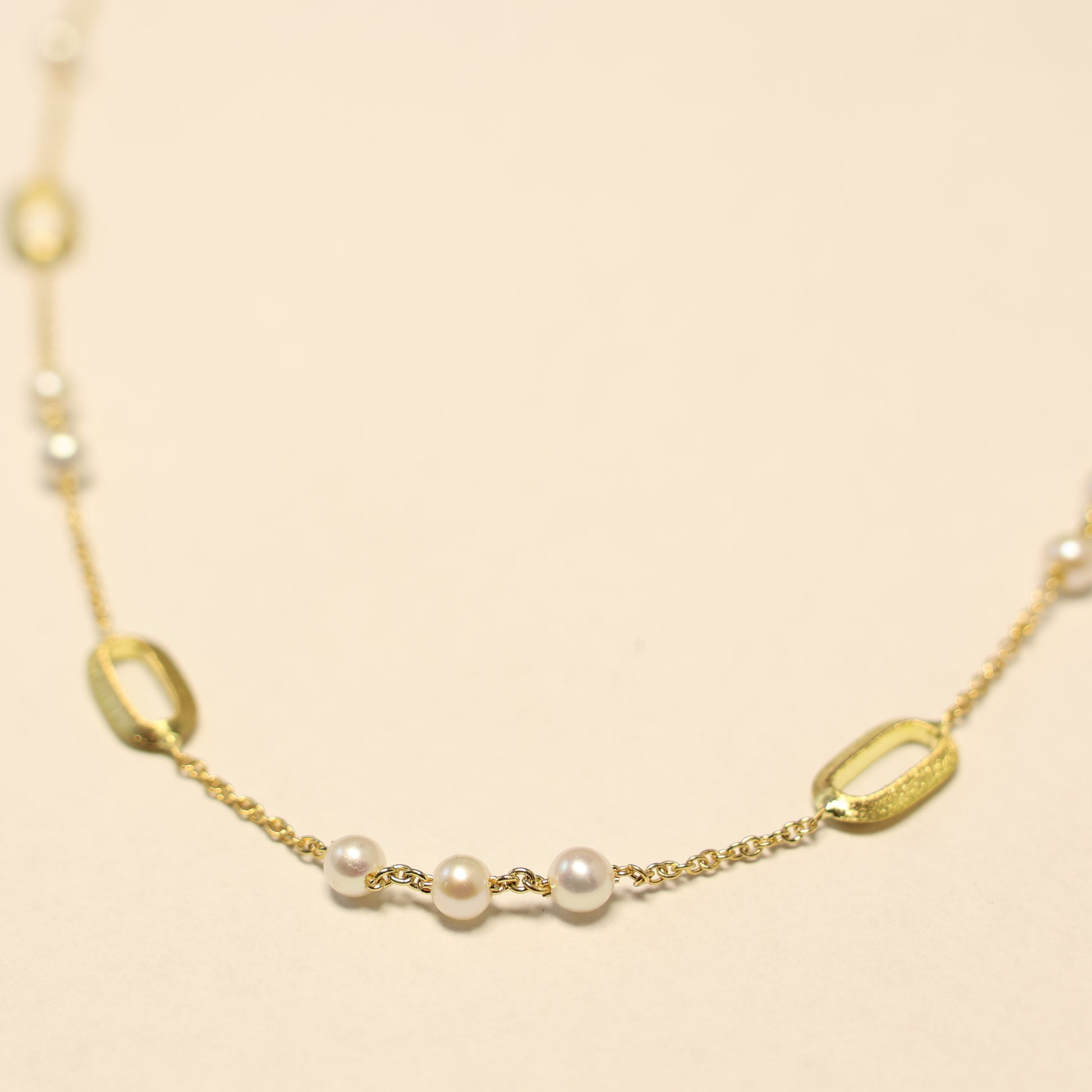 18KT geel gouden ketting met parel 068280P