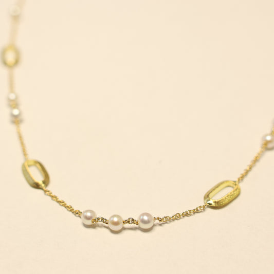18KT geel gouden ketting met parel 068280P
