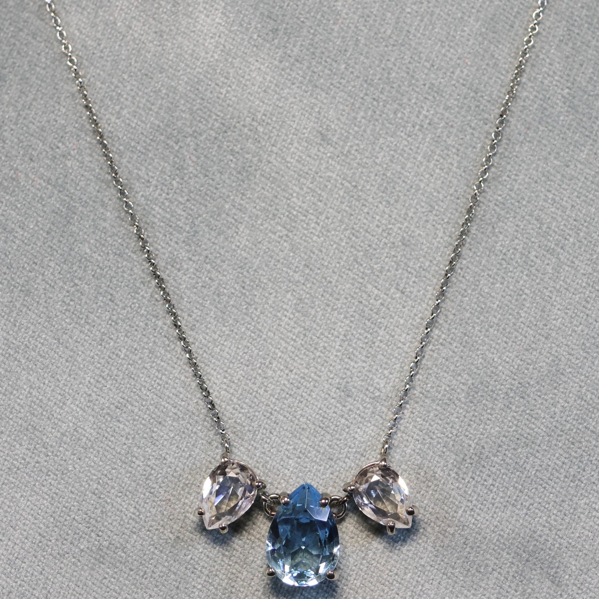 Spark zilveren ketting met Swarovski kristallen tussenstuk NP43203AQC