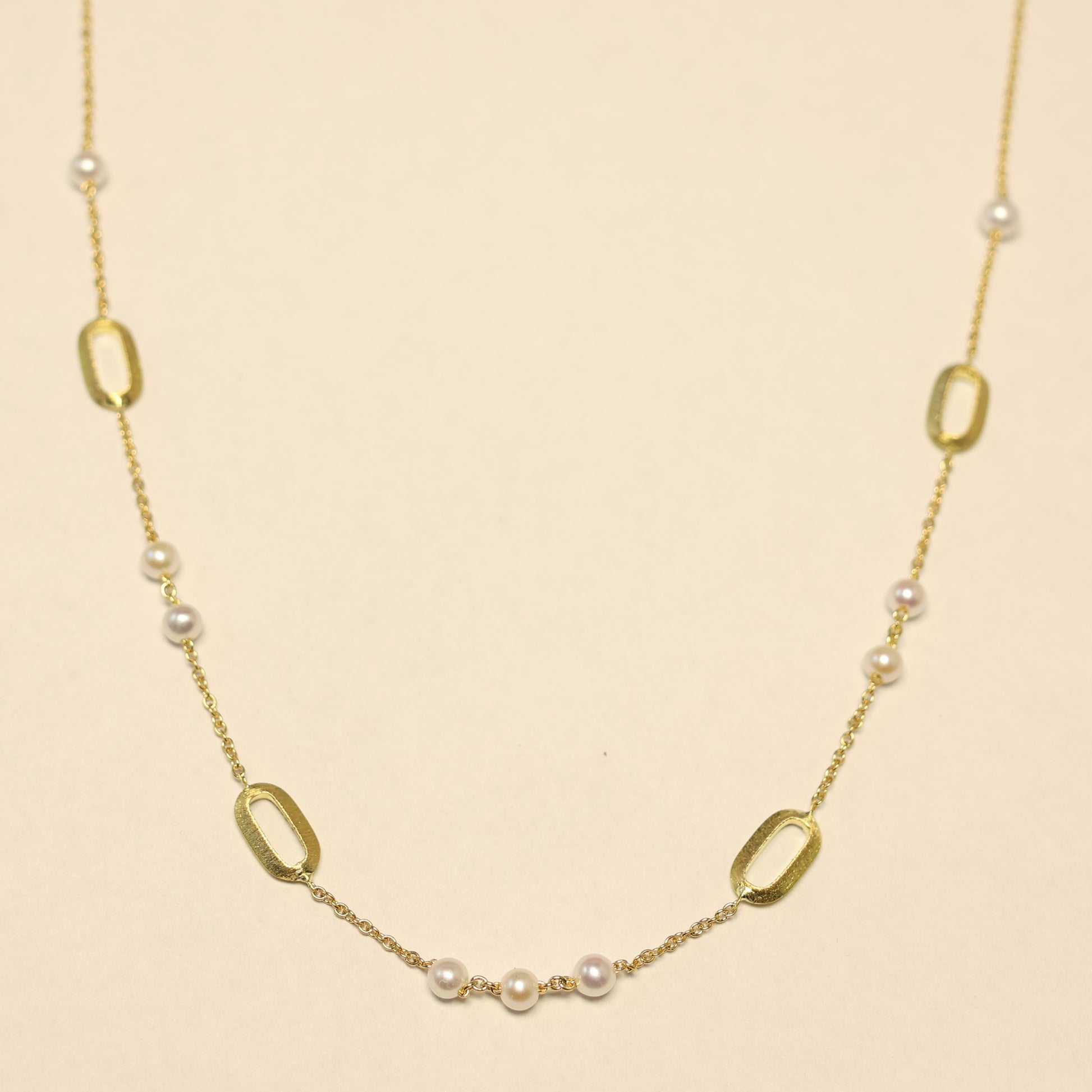 18KT geel gouden ketting met parel 068280P
