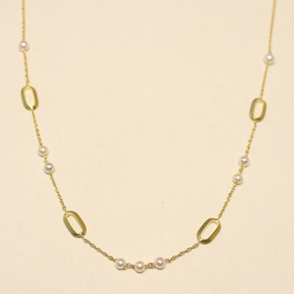 18KT geel gouden ketting met parel 068280P