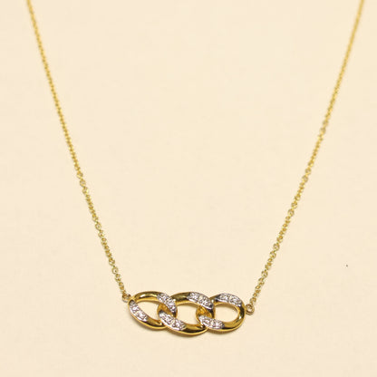 Ketting geel goud met briljant 063190A