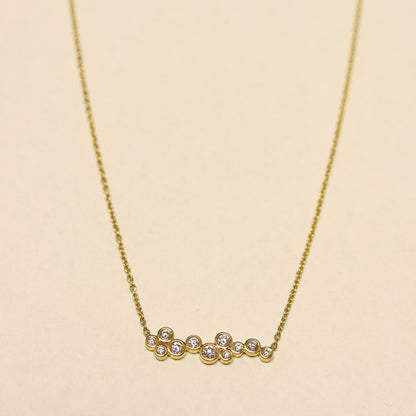 Ketting geel goud met tussenstuk met briljant 064327A