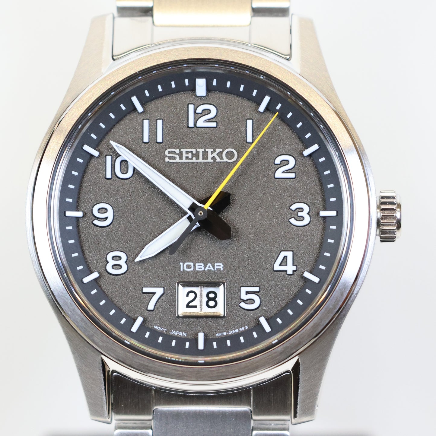 Seiko herenhorloge SUR569P1 quartz black dial Arabische cijfers