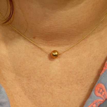 18KT geel gouden ketting met bolletje 060360/42