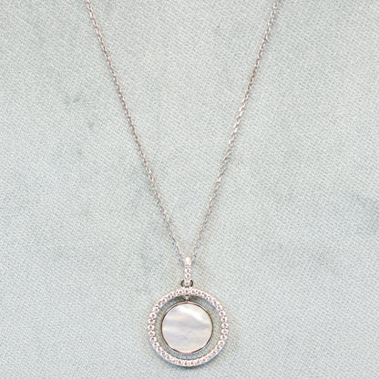 Naiomy silver zilveren ketting met parelmoer hanger N4J59