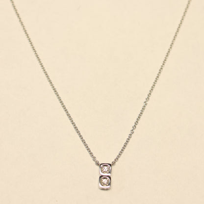 Wit gouden ketting met tussenstuk met briljant 059261A