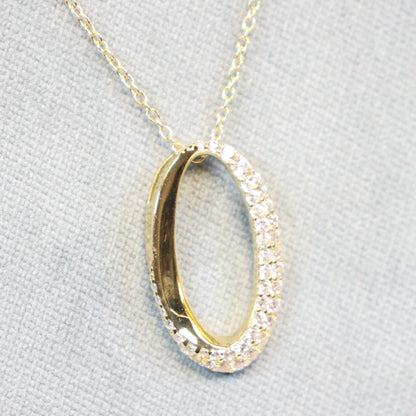 Naiomy silver 18karaat vergulde zilveren ketting met hanger N4P78