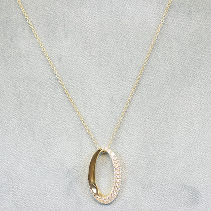 Naiomy silver 18karaat vergulde zilveren ketting met hanger N4P78