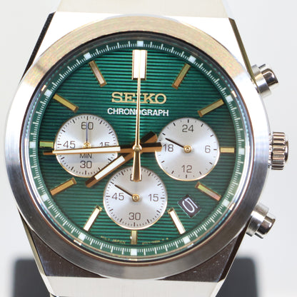 Seiko herenhorloge SSB461P1 quartz chrono green dial