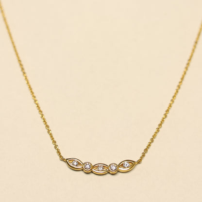 Ketting geel goud met tussenstuk met briljant 063625A