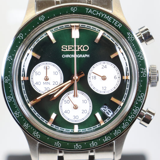 Seiko herenhorloge SSB481P1 quartz chrono green dial