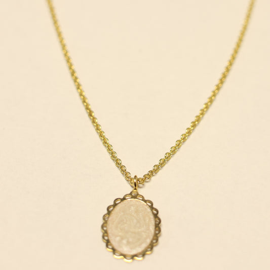 Gouden Ketting met Parelmoer hanger 462859