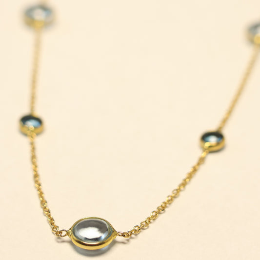 18kt geel gouden ketting met topaas 065325T1
