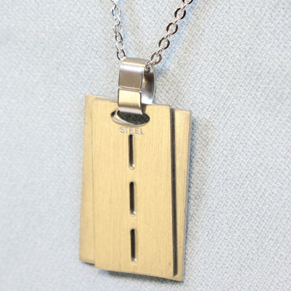 Stalen ketting heren met dubbel tag plaatje hanger 934305