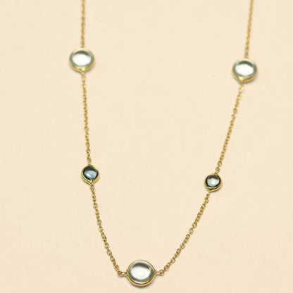 18kt geel gouden ketting met topaas 065325T1
