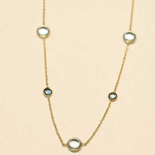 18kt geel gouden ketting met topaas 065325T1

