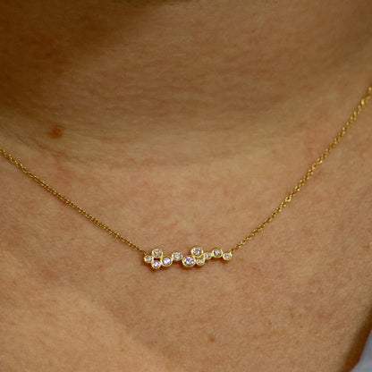 Ketting geel goud met tussenstuk met briljant 064327A
