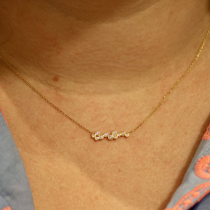 Ketting geel goud met tussenstuk met briljant 064327A