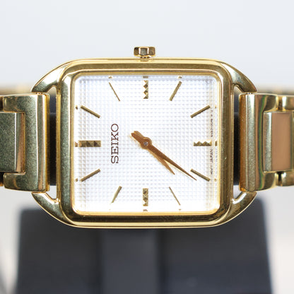 Seiko horloge dames SWR078P1 square gold white dial