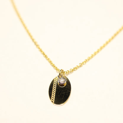 Ketting geel goud met hanger met briljant 067098