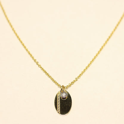 Ketting geel goud met hanger met briljant 067098