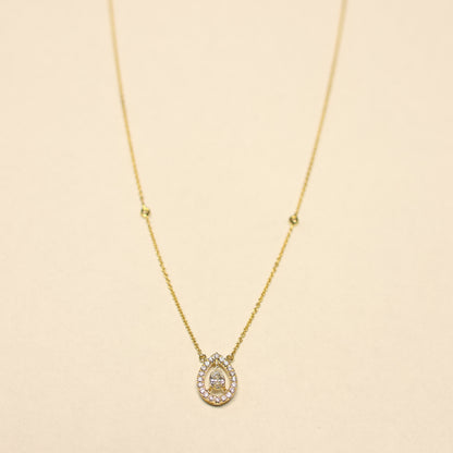 18karaat geel gouden ketting met tussenstuk met briljant 068443/A
