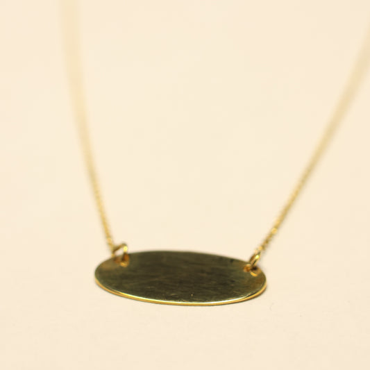 18kt geel gouden ketting met plaatje 060387