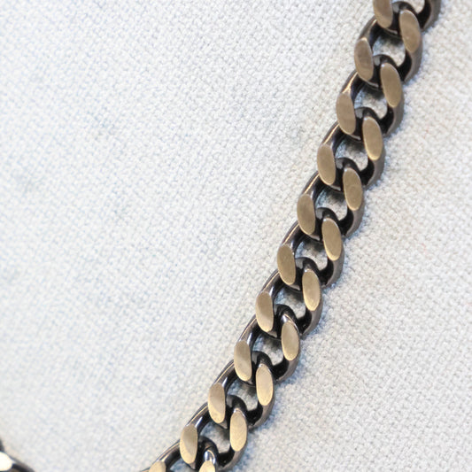 Grijze Stalen ketting heren met 6mm matte schakels 808375