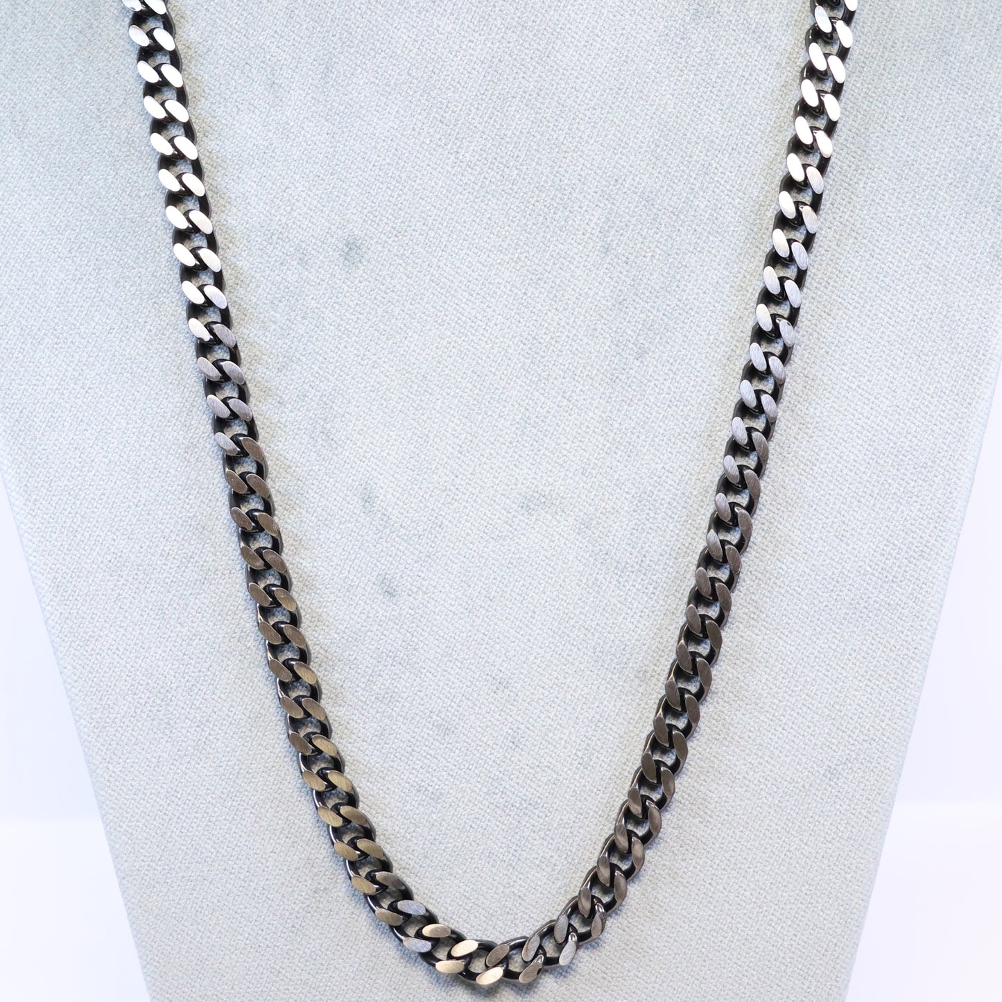 Grijze Stalen ketting heren met 6mm matte schakels 808375