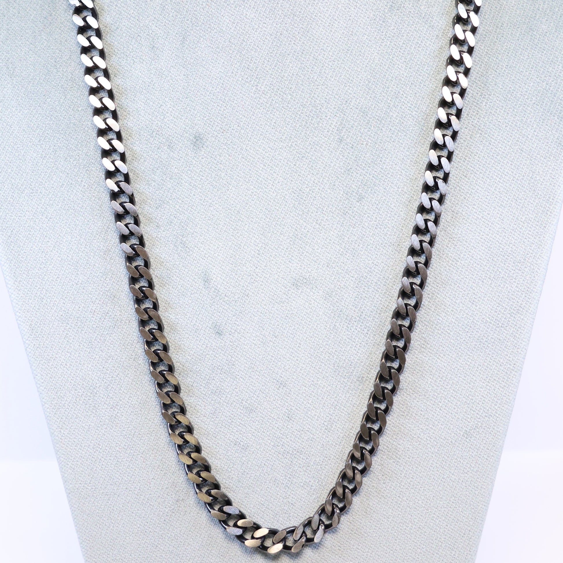 Grijze Stalen ketting heren met 6mm matte schakels 808375