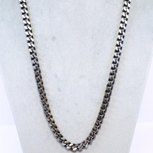 Grijze Stalen ketting heren met 6mm matte schakels 808375