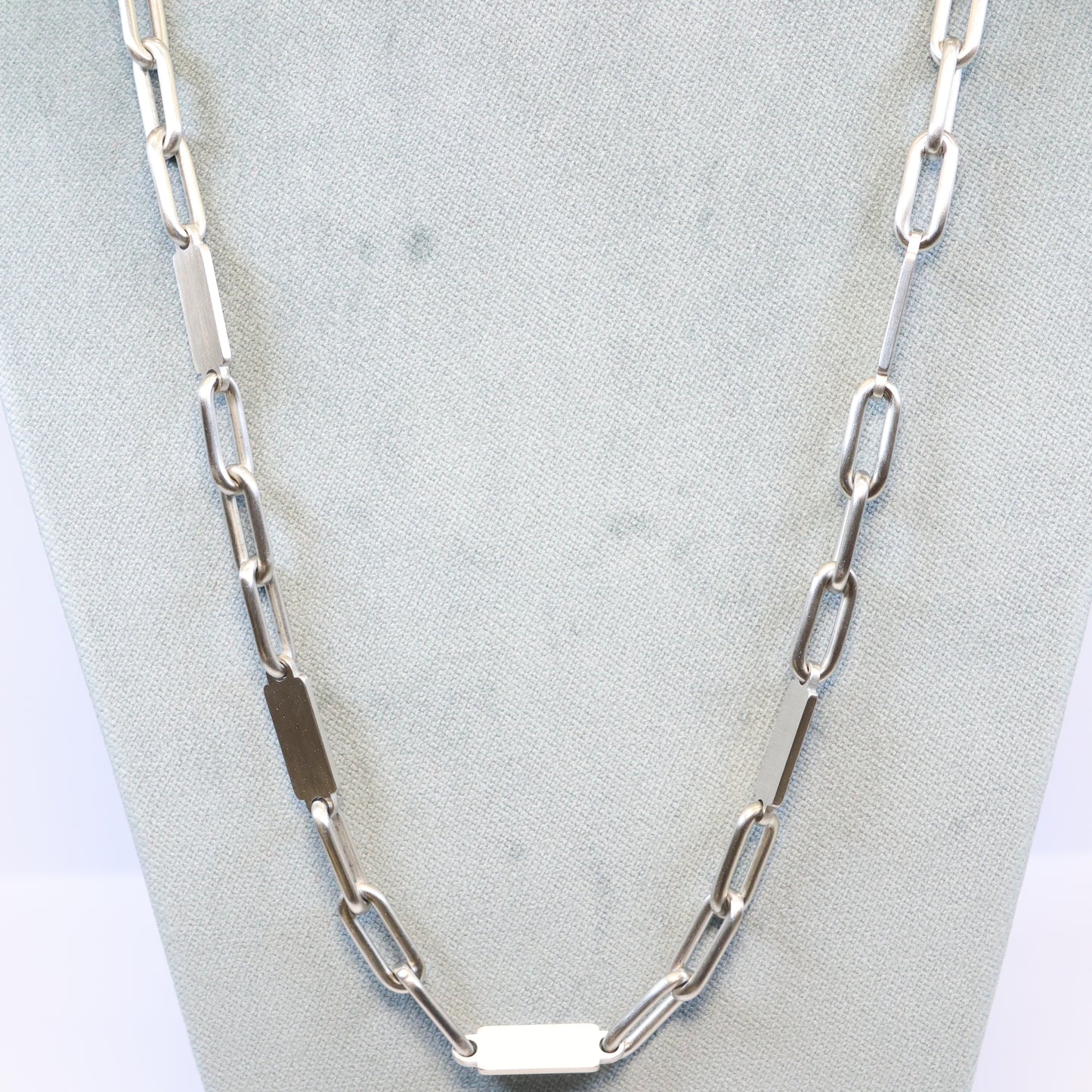 Stalen ketting heren met 5mm matte schakels 857167