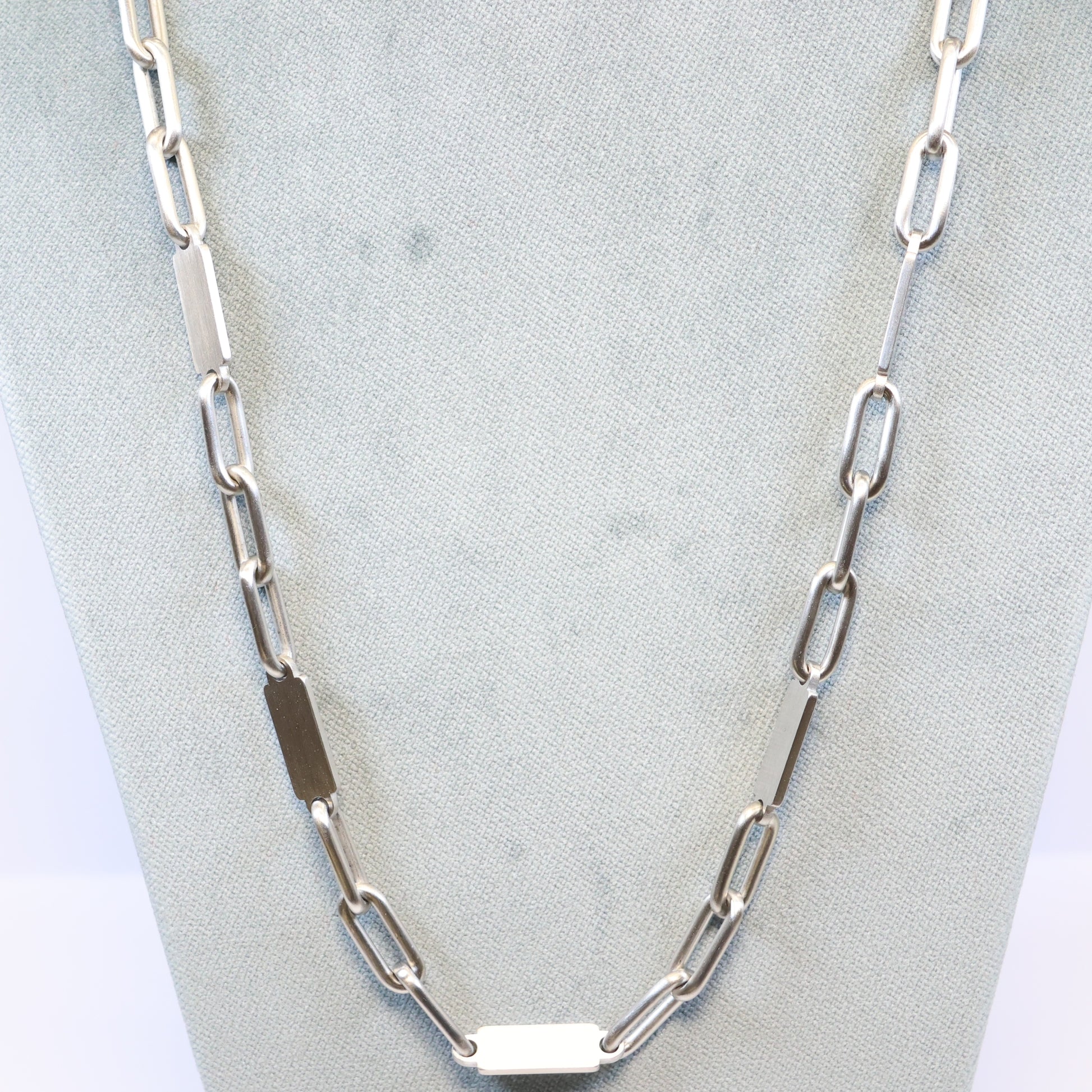 Stalen ketting heren met 5mm matte schakels 857167