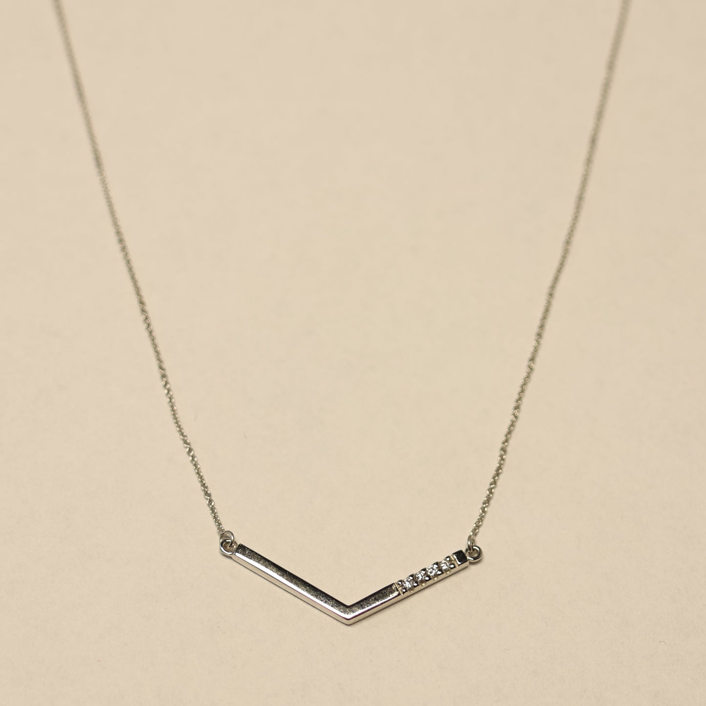 Ketting wit goud met tussenstuk met briljant 057828A