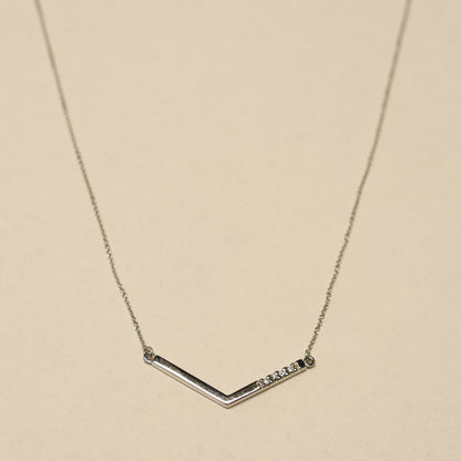 Ketting wit goud met tussenstuk met briljant 057828A