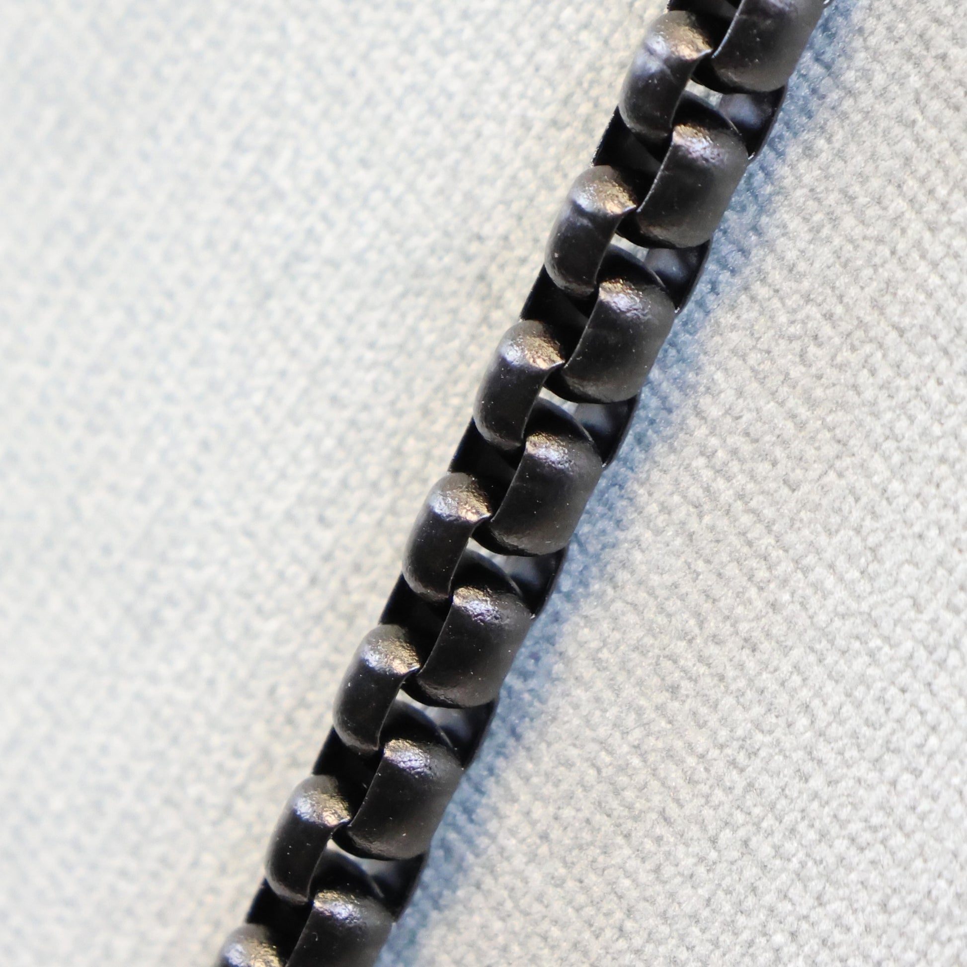 Zwarte Stalen ketting heren met 5mm matte schakels 763606