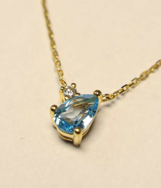 18kt geel gouden ketting met topaas en briljant  066488/TA