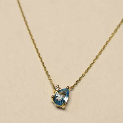 18kt geel gouden ketting met topaas en briljant  066488/TA