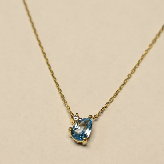 18kt geel gouden ketting met topaas en briljant  066488/TA