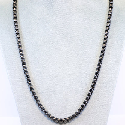 Zwarte Stalen ketting heren met 5mm matte schakels 763606