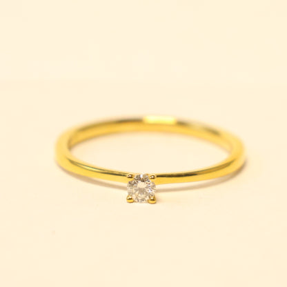 18KT geel gouden ring met briljant 91KX30A