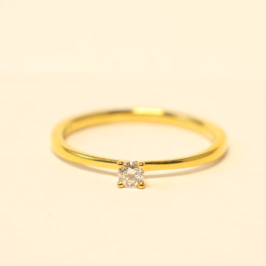 18KT geel gouden ring met briljant 91KX30A